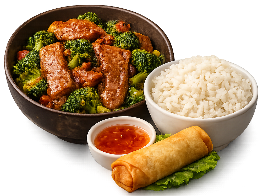 Lunch special plate with rice